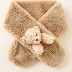 Kids Bear Decor Fuzzy Scarf